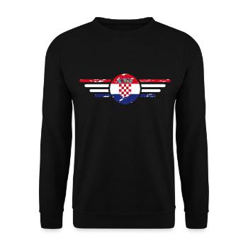J’aime la Croatie, T-shirt design de style élégance - Sweat-shirt Unisexe - noir - Devant - Alina (178cm) & Michal (187cm)