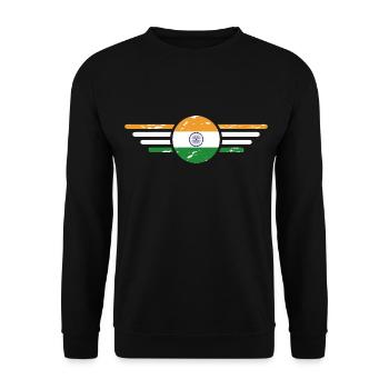 Ich liebe Indien, Stil Design T-Shirt - Unisex Pullover - Schwarz - Vorne - Alina (178cm) & Michal (187cm)