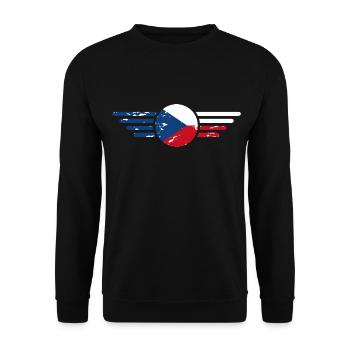 Ich liebe Tschechien, Eleganz Stil Design T-Shirt - Unisex Pullover - Schwarz - Vorne - Alina (178cm) & Michal (187cm)