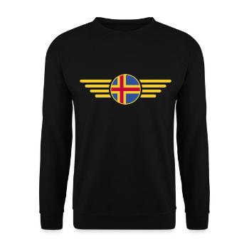 Ich liebe Åland, Eleganz Stil Design T-Shirt - Unisex Pullover - Schwarz - Vorne - Alina (178cm) & Michal (187cm)