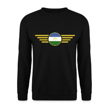Ich liebe Bashkortostan, Design T-Shirt - Unisex Pullover - Schwarz - Vorne - Alina (178cm) & Michal (187cm)