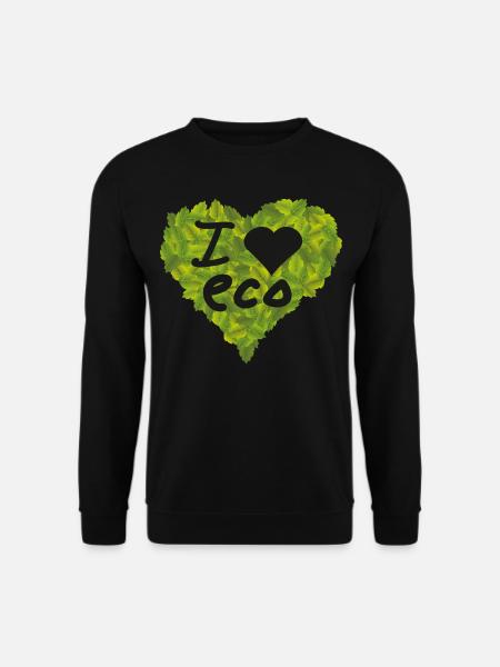 i love I love eco eco environment nature conservation - Unisex Sweatshirt - black