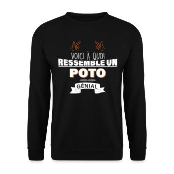 Voici à quoi ressemble un poto génial - Sweat-shirt Unisexe - noir - Devant - Alina (178cm) & Michal (187cm)
