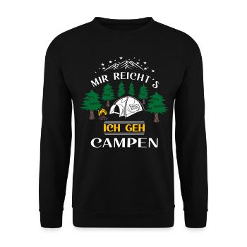 Mir Reichts ich geh Campen lustiger Camping Spruch - Unisex Pullover - Schwarz - Vorne - Alina (178cm) & Michal (187cm)