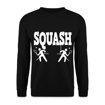 Squash squash player - Unisex Sweatshirt - black - Front - Alina (178cm) & Michal (187cm)