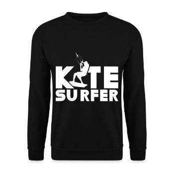 Kitesurfer Kitesurfen Kitesurf Kitesurfing Kite - Unisex Pullover - Schwarz - Vorne - Alina (178cm) & Michal (187cm)