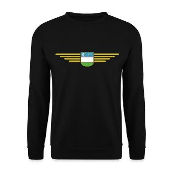 Usbekistan T-Shirt – Stolz und Kultur - Unisex Pullover - Schwarz - Vorne - Alina (178cm) & Michal (187cm)