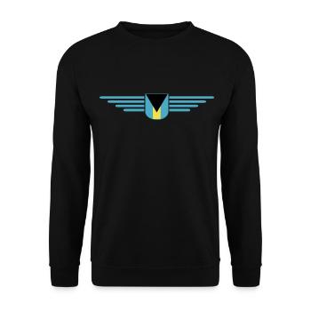 Bahamas Fans: Tropisches Design - Unisex Pullover - Schwarz - Vorne - Alina (178cm) & Michal (187cm)