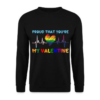 Valentine's Day Lgbt February 14 Gay Lesbian ECG - Unisex Sweatshirt - black - Front - Alina (178cm) & Michal (187cm)
