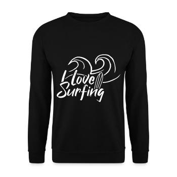 J’aime surf - Sweat-shirt Unisexe - noir - Devant - Alina (178cm) & Michal (187cm)