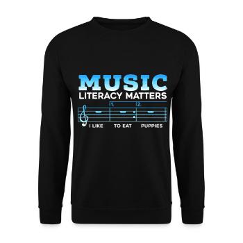 Music Teacher Music School Musician Musical - Unisex Sweatshirt - black - Front - Alina (178cm) & Michal (187cm)