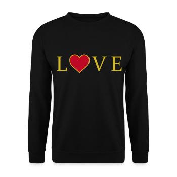 LOVE Design mit Herz - Unisex Pullover - Schwarz - Vorne - Alina (178cm) & Michal (187cm)