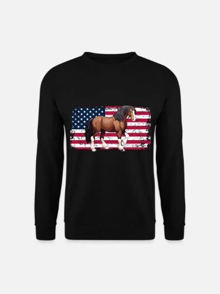 Amante del cavallo a sangue freddo equitazione USA - Felpa unisex - nero