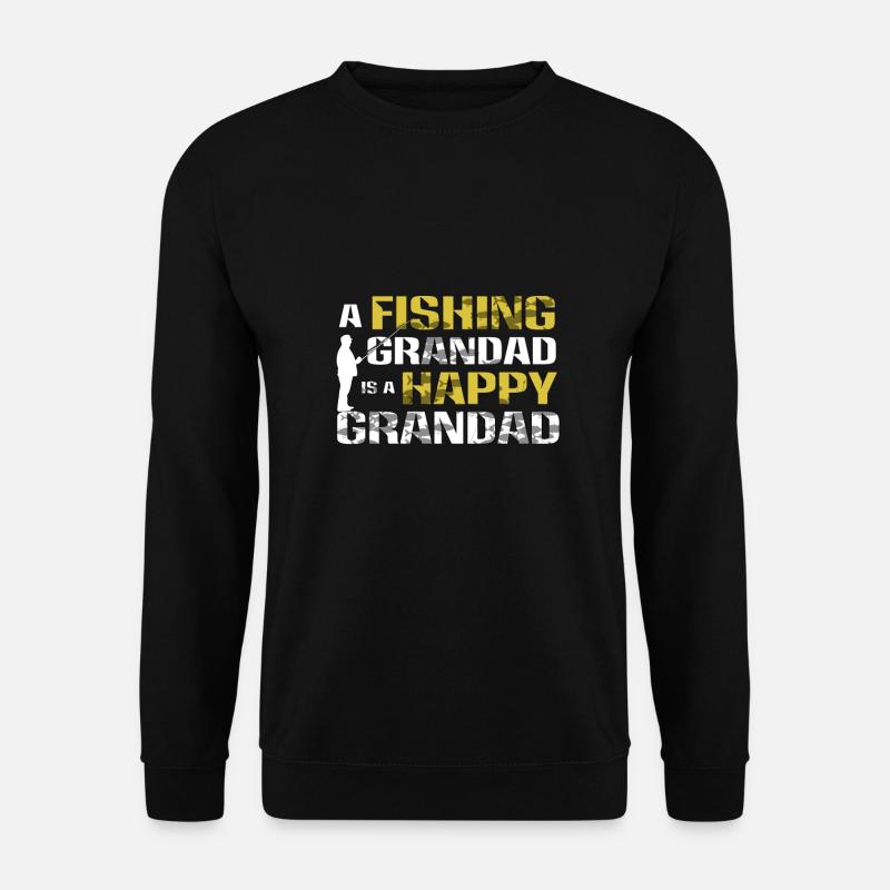 Ein fischender Opa ist ein glücklicher Opa - Unisex Pullover - Schwarz