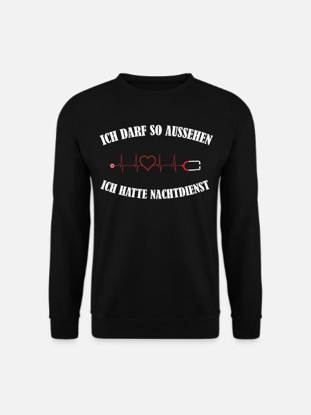 Lustiges Nachtdienst Krankenschwester EKG Geschenk - Unisex Pullover - Schwarz