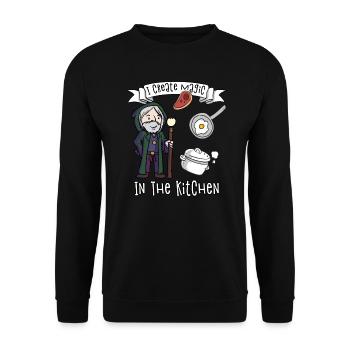Je cuisine dans la cuisine femme au foyer femme au foyer - Sweat-shirt Unisexe - noir - Devant - Alina (178cm) & Michal (187cm)