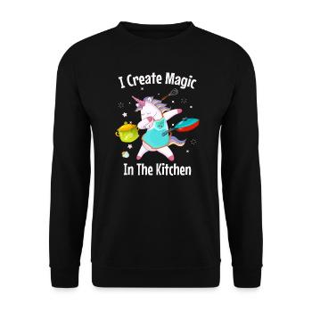 Je cuisine dans la cuisine femme au foyer femme au foyer - Sweat-shirt Unisexe - noir - Devant - Alina (178cm) & Michal (187cm)