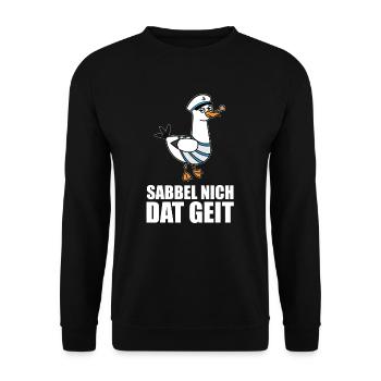 Sabbel nich Möwe Hamburg Bremen North German North - Unisex Sweatshirt - black - Front - Alina (178cm) & Michal (187cm)