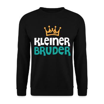 Kleiner Bruder Geschwister Geschenk Partnerlook - Unisex Pullover - Schwarz - Vorne - Alina (178cm) & Michal (187cm)