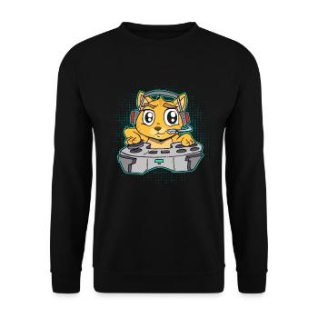 Gueule de bois du contrôleur Gamer chat Gaming - Sweat-shirt Unisexe - noir - Devant - Alina (178cm) & Michal (187cm)