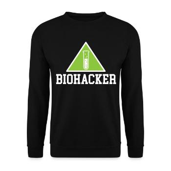 Biohacker test tube gift lifestyle shirt - Unisex Sweatshirt - black - Front - Alina (178cm) & Michal (187cm)