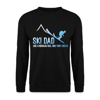 Cooler Ski Dad Skiurlaub Berge - Unisex Pullover - Schwarz - Vorne - Alina (178cm) & Michal (187cm)