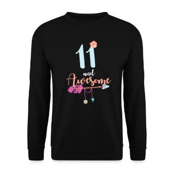 Teenager 11 years 2010 11th birthday girl woman - Unisex Sweatshirt - black - Front - Alina (178cm) & Michal (187cm)