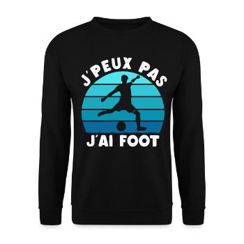 J'peux pas j'ai foot football cadeau fan de foot - Sweat-shirt Unisexe - noir - Devant - Alina (178cm) & Michal (187cm)