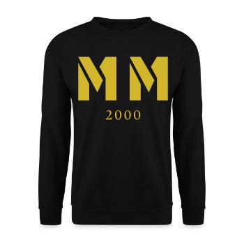 Römische Zahl Geburtsjahr Made in 2000 - Unisex Pullover - Schwarz - Vorne - Alina (178cm) & Michal (187cm)