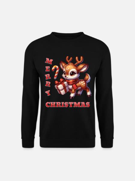God jul - Christmas Reindeer Candy Cane - Genser unisex - svart