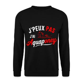 T-Shirt Ich kann kein Aquapony haben - Unisex Pullover - Schwarz - Vorne - Alina (178cm) & Michal (187cm)
