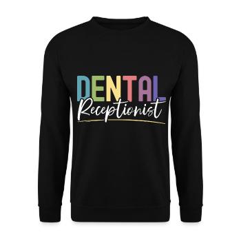 Job as a dental assistant in dentistry - Unisex Sweatshirt - black - Front - Alina (178cm) & Michal (187cm)