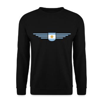 Argentinien Outfit Kleidung T-Shirt Design - Unisex Pullover - Schwarz - Vorne - Alina (178cm) & Michal (187cm)