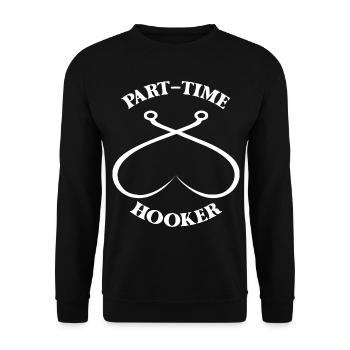 Fishing Angler Fishing Rod - Unisex Sweatshirt - black - Front - Alina (178cm) & Michal (187cm)