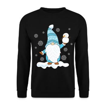 Noël Noël Gnomies - Sweat-shirt Unisexe - noir - Devant - Alina (178cm) & Michal (187cm)