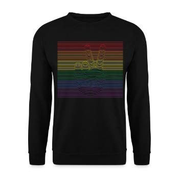 Peace bunt - Unisex Pullover - Schwarz - Vorne - Alina (178cm) & Michal (187cm)