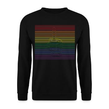 Middle Finger bunt - Unisex Pullover - Schwarz - Vorne - Alina (178cm) & Michal (187cm)