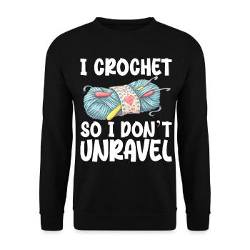 I Crochet So I Don't Unravel - Unisex Sweatshirt - black - Front - Alina (178cm) & Michal (187cm)