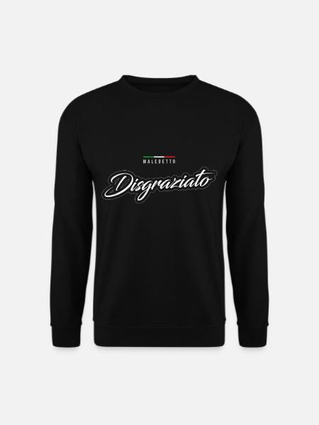 Italienische Fahne Spruch maledetto disgraziato - Unisex Pullover - Schwarz