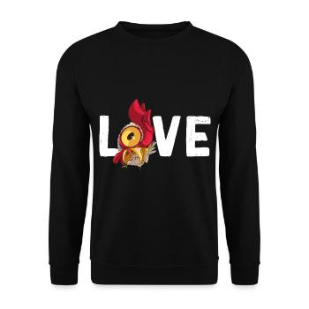 Love Chicken Saying Design Funny Chickens Love - Unisex Sweatshirt - black - Front - Alina (178cm) & Michal (187cm)