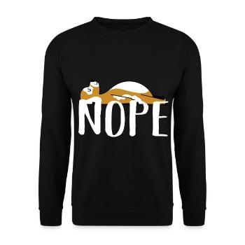 Nope laziness sleeping dog - Unisex Sweatshirt - black - Front - Alina (178cm) & Michal (187cm)