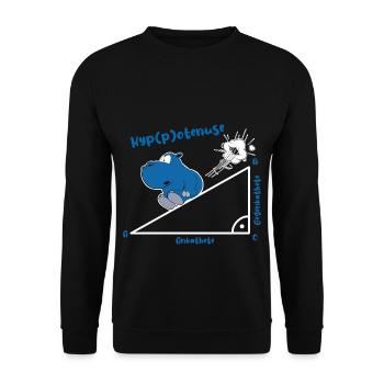 Hyppotenuse Abi Schule lustiges Hippo - Unisex Pullover - Schwarz - Vorne - Alina (178cm) & Michal (187cm)