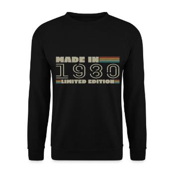 Vintage 1980's 1980's Birthday Gift Born in 1980 - Unisex Sweatshirt - black - Front - Alina (178cm) & Michal (187cm)