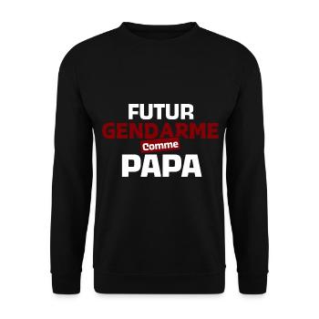 Bodysuit Baby Zukunft Gendarm wie Papa - Unisex Pullover - Schwarz - Vorne - Alina (178cm) & Michal (187cm)