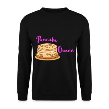 Pancake Pfannenkuchen Süßes Frühstück Essen - Unisex Pullover - Schwarz - Vorne - Alina (178cm) & Michal (187cm)