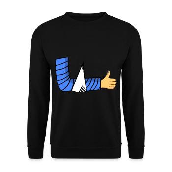 broken arm - Unisex Pullover - Schwarz - Vorne - Alina (178cm) & Michal (187cm)