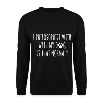 Philosophy Philosopher Dog Owner - Unisex Sweatshirt - black - Front - Alina (178cm) & Michal (187cm)