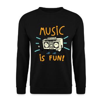 Musik ist Spaß - Unisex Pullover - Schwarz - Vorne - Alina (178cm) & Michal (187cm)