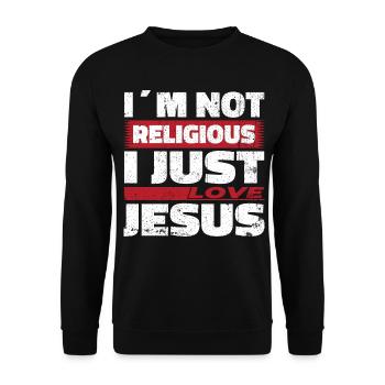 Je ne suis pas religieux, j’aime juste Jésus - chrétien - Sweat-shirt Unisexe - noir - Devant - Alina (178cm) & Michal (187cm)