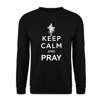Restez calme et prier - Sweat-shirt Unisexe - noir - Devant - Alina (178cm) & Michal (187cm)